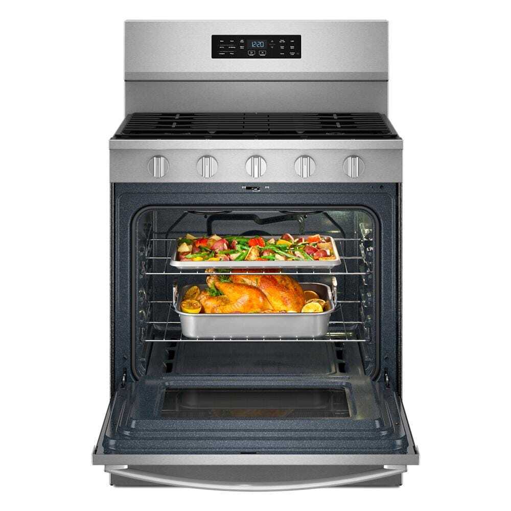 Whirlpool WFGS5730SZ 30-inch Gas Range with Air Cooking Technology and EZ-2-Lift™ Hinged Grates