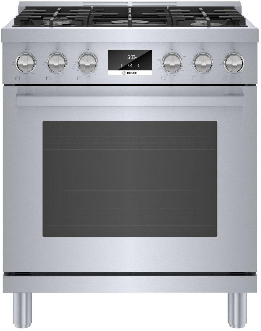 Bosch HDS8055U 800 Series Dual Fuel Freestanding Range 30" Stainless Steel