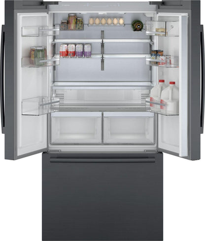 Bosch B36CT80SNB 800 Series, French Door Bottom freezer, multi door, 36'', Black inox-antifingerprint