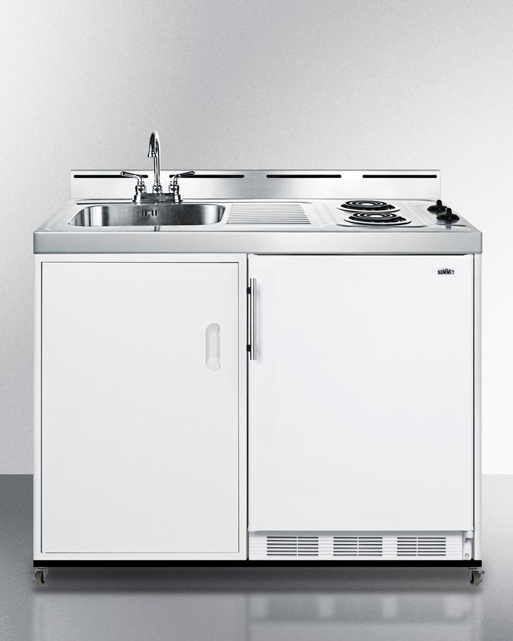 Summit C48ELPUMPMB 48" Wide Mobile All-in-one Kitchenette, No Plumbing Needed