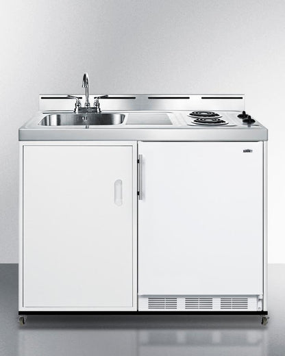 Summit C48ELPUMPMB 48" Wide Mobile All-in-one Kitchenette, No Plumbing Needed