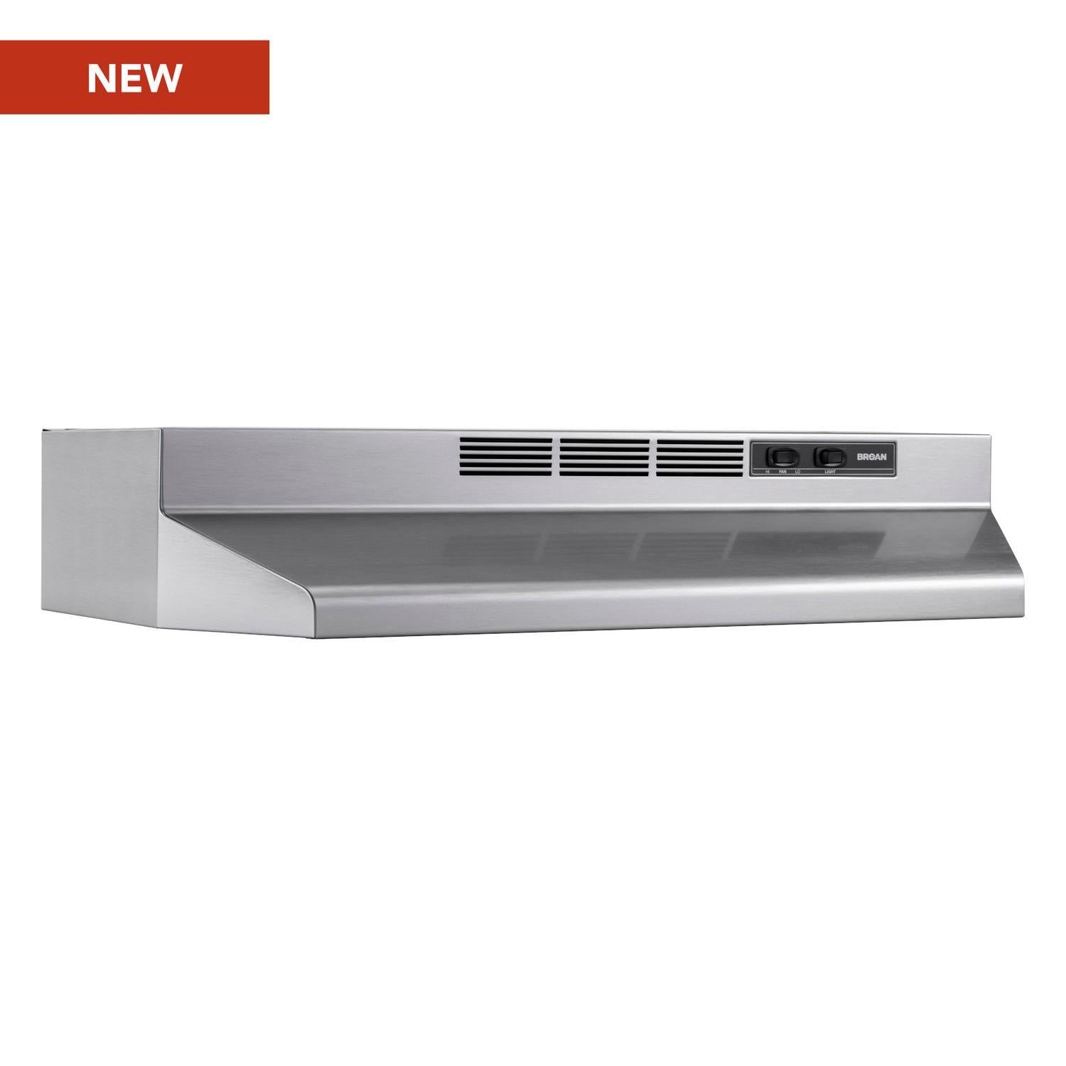 Broan® 30-Inch Ductless Under-Cabinet Range Hood, Stainless Finish with PrintGuard