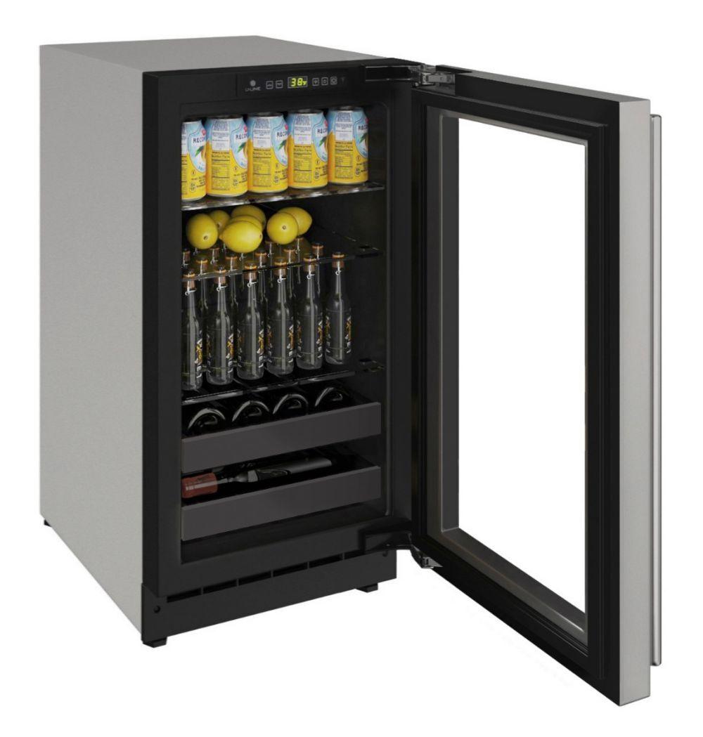 U-Line 18" Beverage Center With Stainless Frame Finish and Field Reversible Door Swing (115 V/60 Hz Volts /60 Hz Hz)