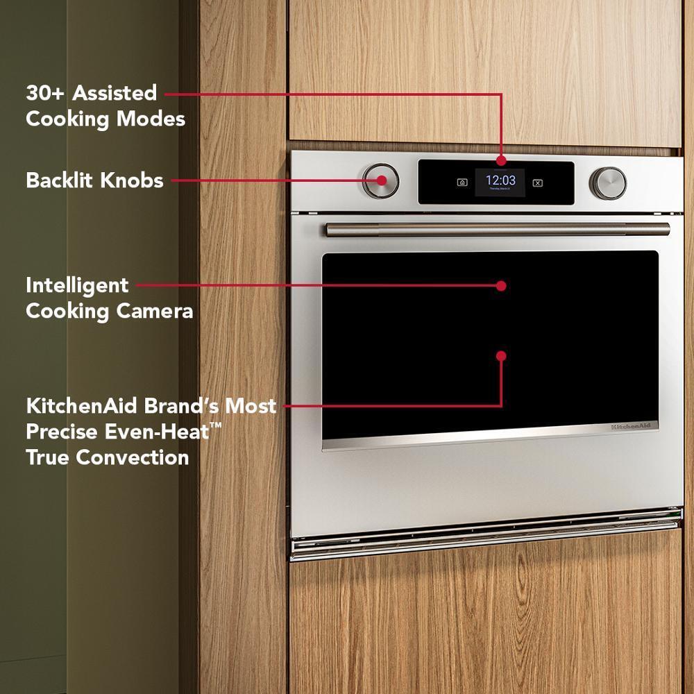 Kitchenaid KOES930SPS 30-inch Smart Electric Single Wall Oven with Intelligent Cooking Camera - PrintShield™ Finish