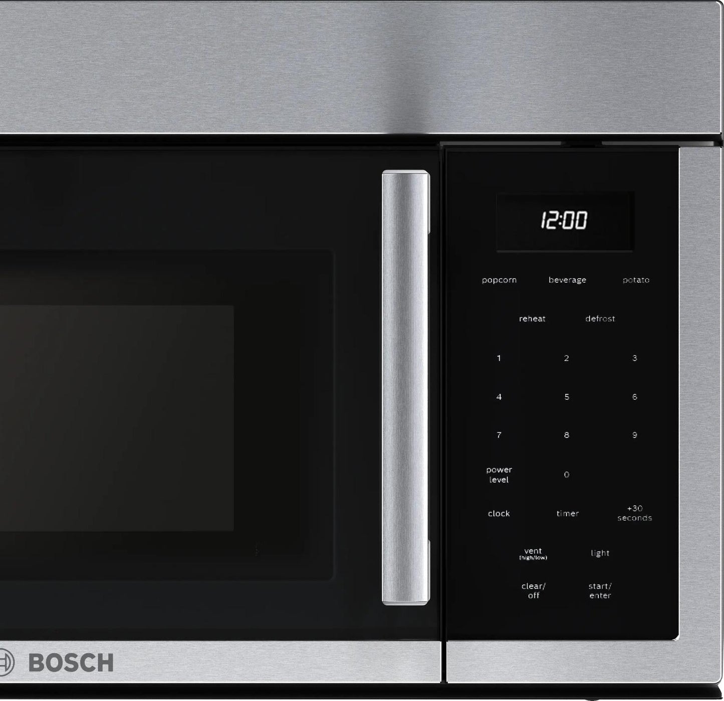 Bosch HMV3055U 300 Series, Over-The-Range Microwave, 30'', Door Hinge: left, Stainless steel
