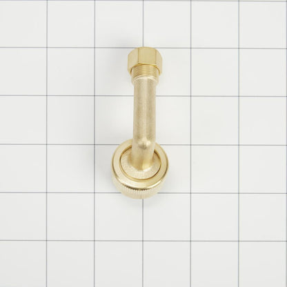 Maytag W10685193 Dishwasher Brass Gooseneck Fitting with washer, 3/4" NH x 3/8" compression fitting
