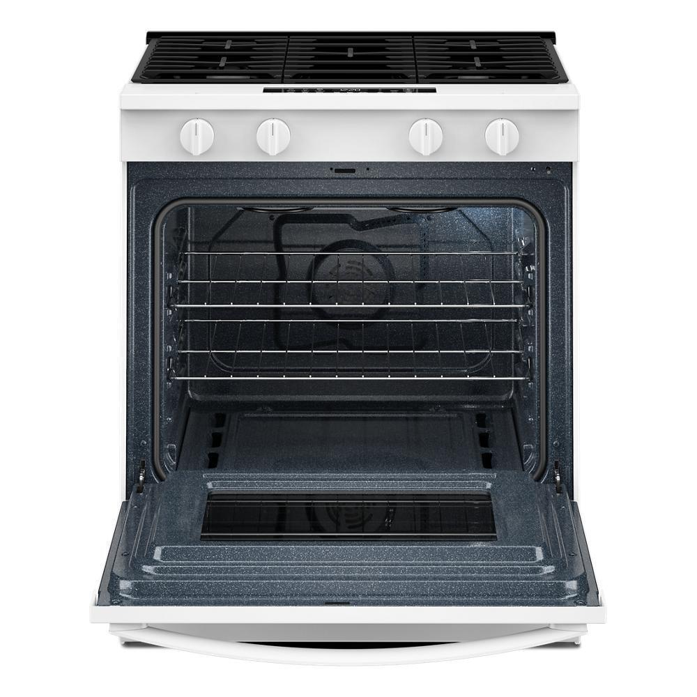 Whirlpool WSGS4530TW 30-inch Gas Smart Range with Air Cooking Technology and Steam Clean