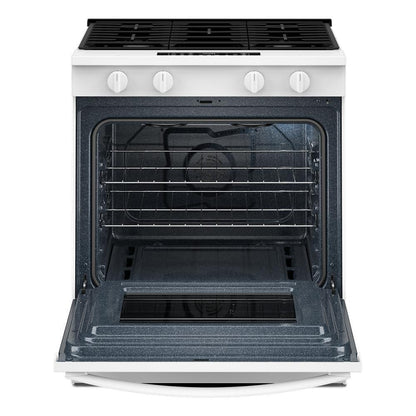 Whirlpool WSGS4530TW 30-inch Gas Smart Range with Air Cooking Technology and Steam Clean