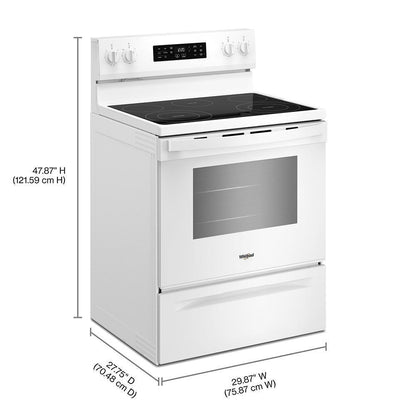 Whirlpool WFES4530SW 30-inch Electric Range with Air Cooking Technology and Steam Clean