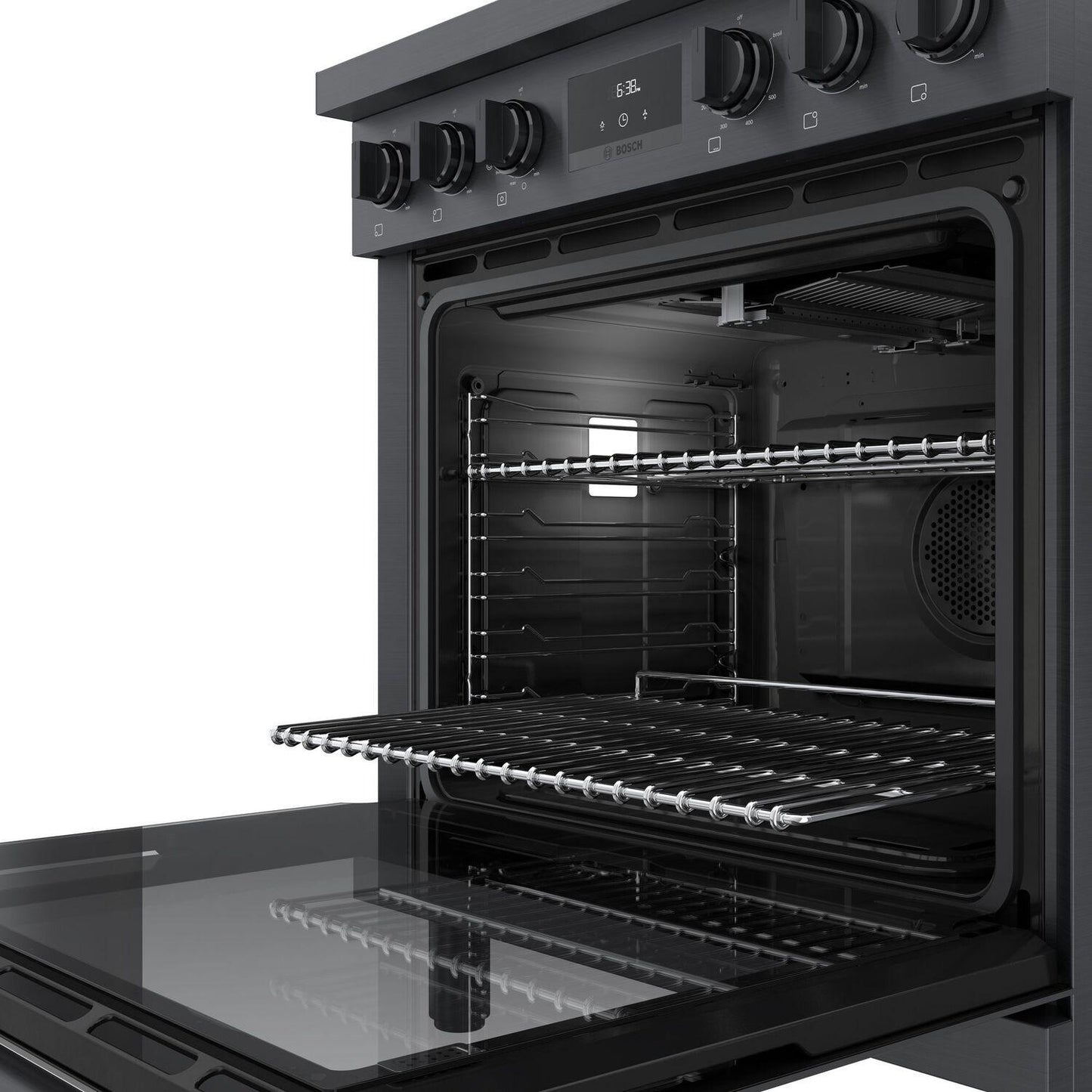 Bosch HGS8045UC 800 Series, Gas freestanding range, 30'', Black stainless steel