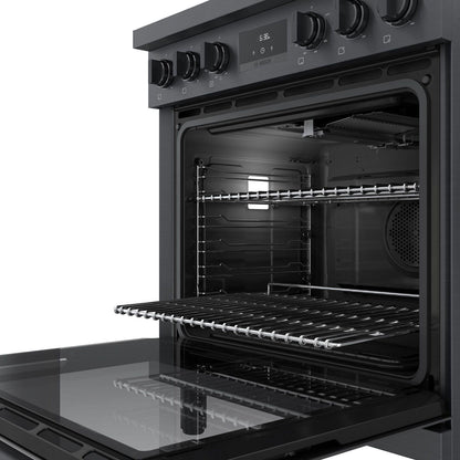 Bosch HGS8045UC 800 Series, Gas freestanding range, 30'', Black stainless steel