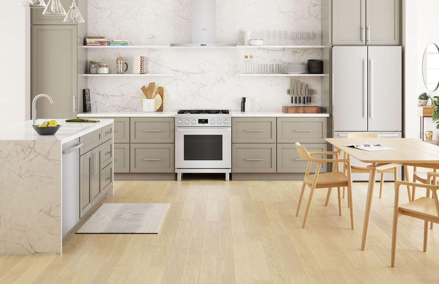 Bosch HDS8055U 800 Series, Dual fuel freestanding range, 30'', Stainless steel