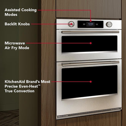 Kitchenaid KOEC630SPS 30-inch Smart Electric Combo Wall Oven with Assisted Cooking Modes - PrintShield™ Finish
