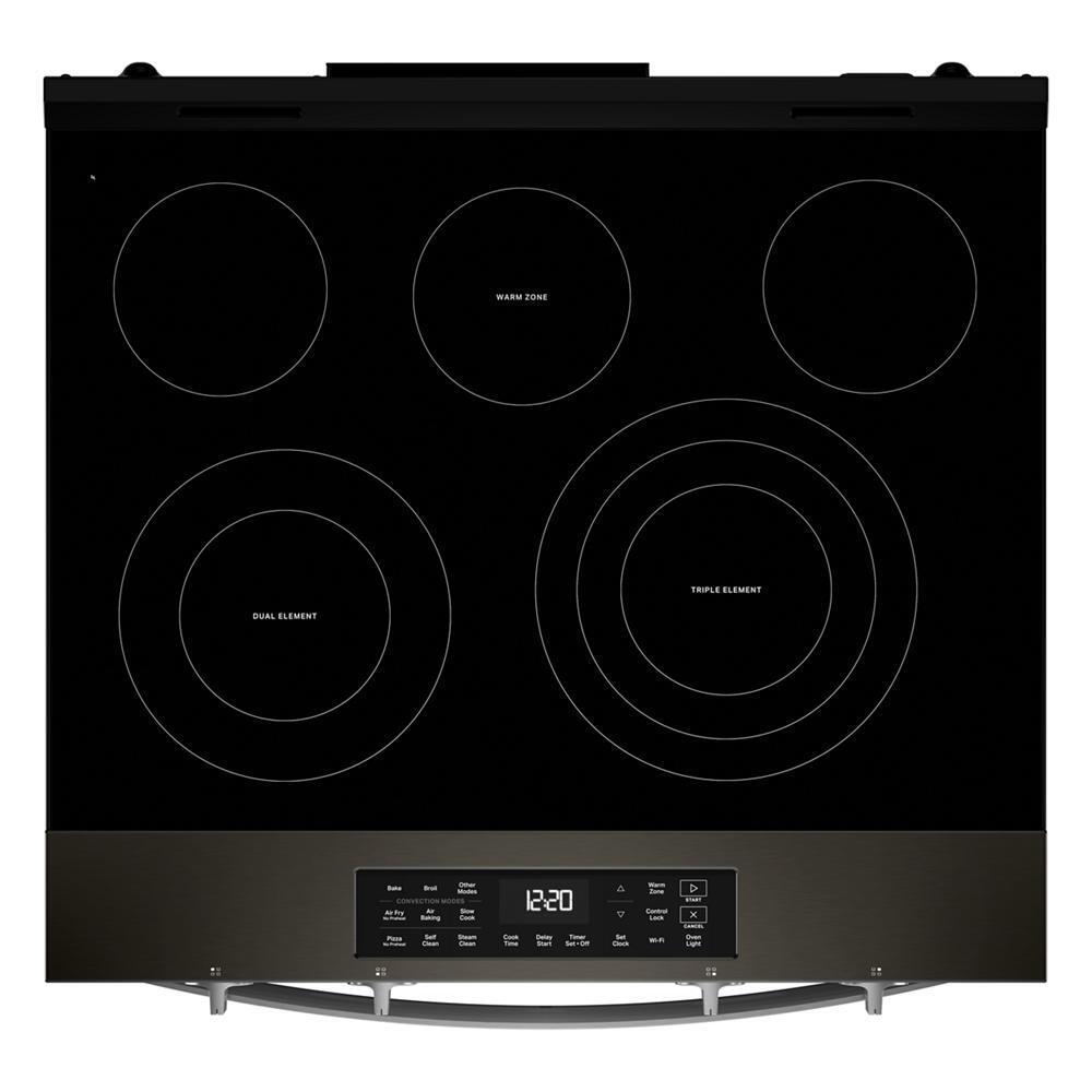 Whirlpool WSES5030SV 30-inch Electric Smart Range with Air Cooking Technology