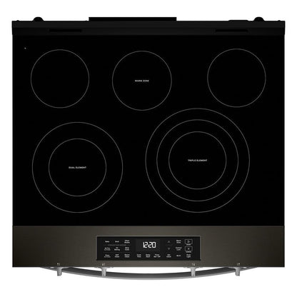 Whirlpool WSES5030SV 30-inch Electric Smart Range with Air Cooking Technology