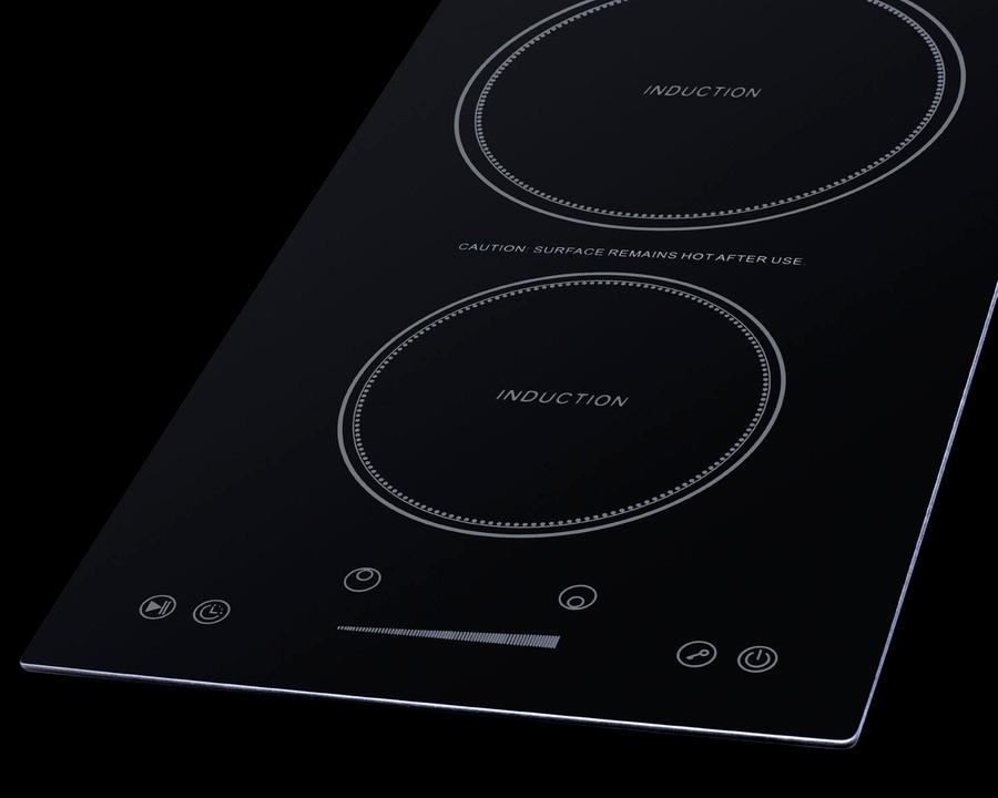 Summit 13" Wide 115v 2-zone Induction Cooktop, Cord Included