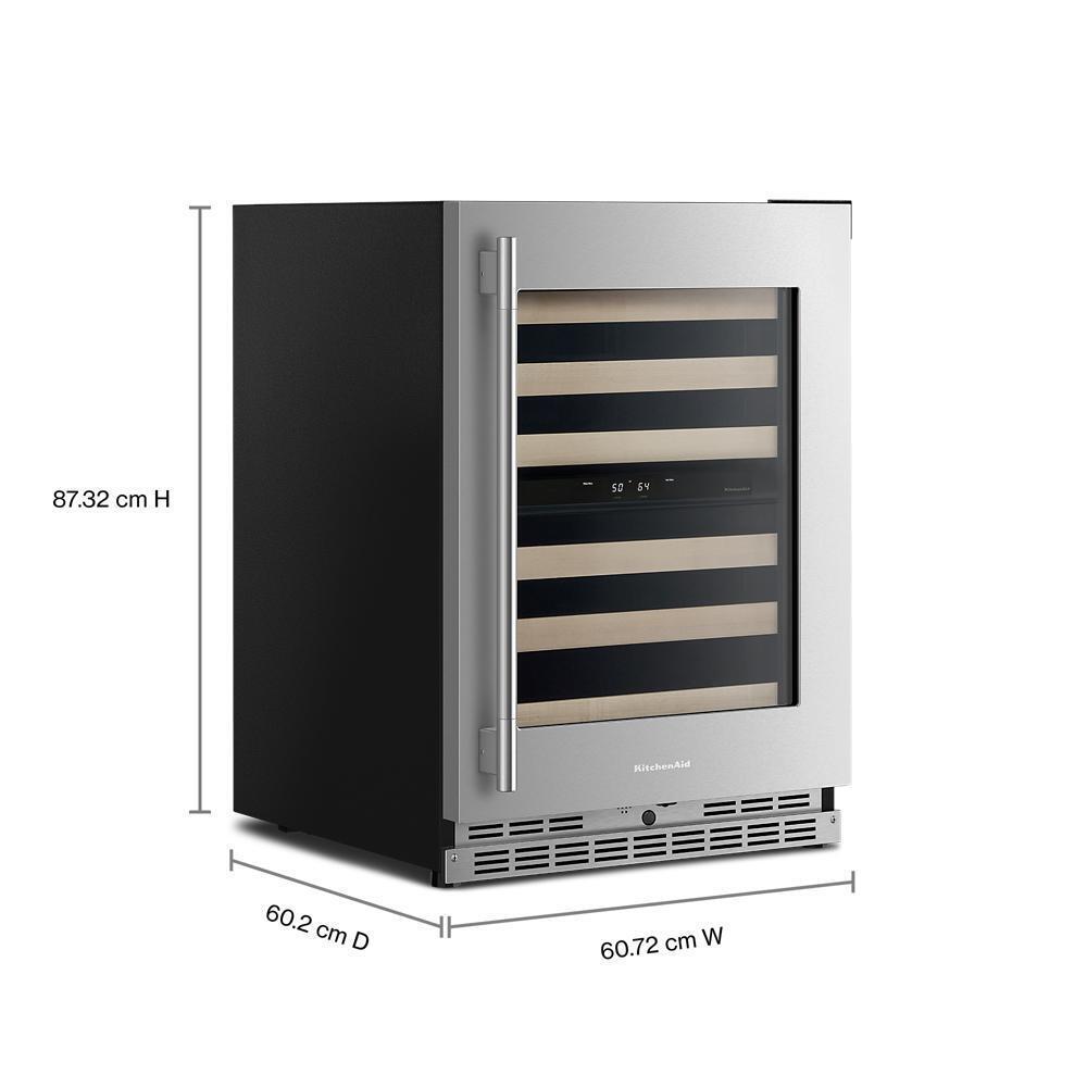 Kitchenaid KUWR524SPS 24" Undercounter Wine Cellar with Full-Extension Wood-Front Racks