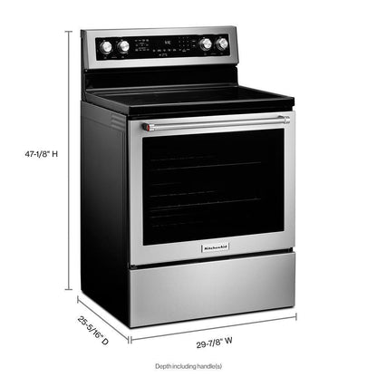 Kitchenaid KFEG504KPS 30-Inch 5 Element Electric Convection Range with PrintShield™ Finish