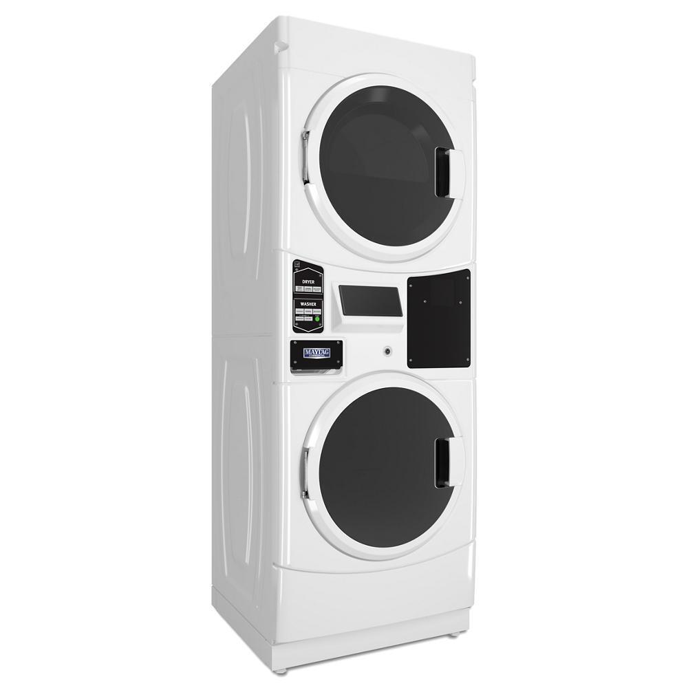 Maytag MLE22PRAZW Commercial Electric Stack Washer/Dryer, Card Reader Ready or Non-Vend