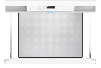 SMD2479MW Sharp 24 in. 1.2 cu. ft. Deco Series Built-In Smart Microwave Drawer™ Oven with Easy Wave Open in White