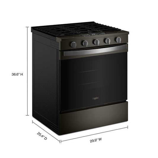 Whirlpool WSGS5030SV 30-inch Gas Smart Range with Air Cooking Technology