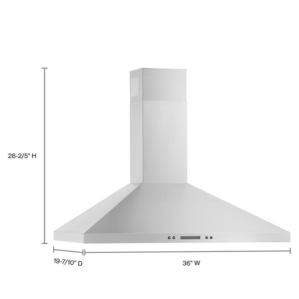 Whirlpool WVW93UC6LS 36" Chimney Wall Mount Range Hood with Dishwasher-Safe Grease Filters