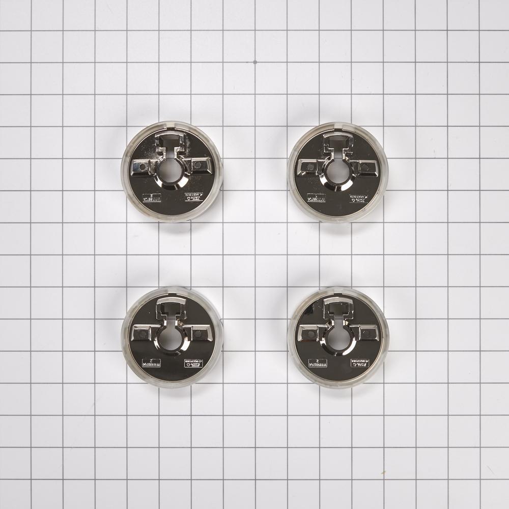 Kitchenaid W11323062 JennAir 3-IN D Bezel (Set of 4) for Rise-Style Commercial Range and Rangetop Griddle Knobs - Chrome