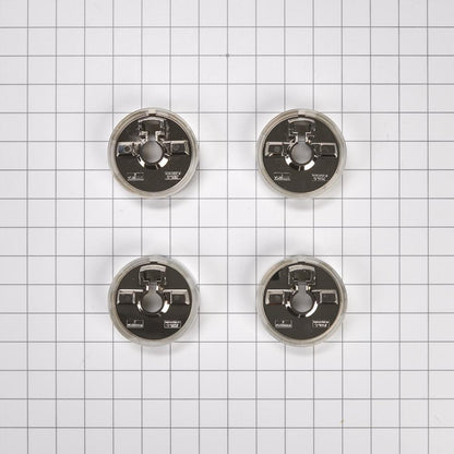 Kitchenaid W11323062 JennAir 3-IN D Bezel (Set of 4) for Rise-Style Commercial Range and Rangetop Griddle Knobs - Chrome