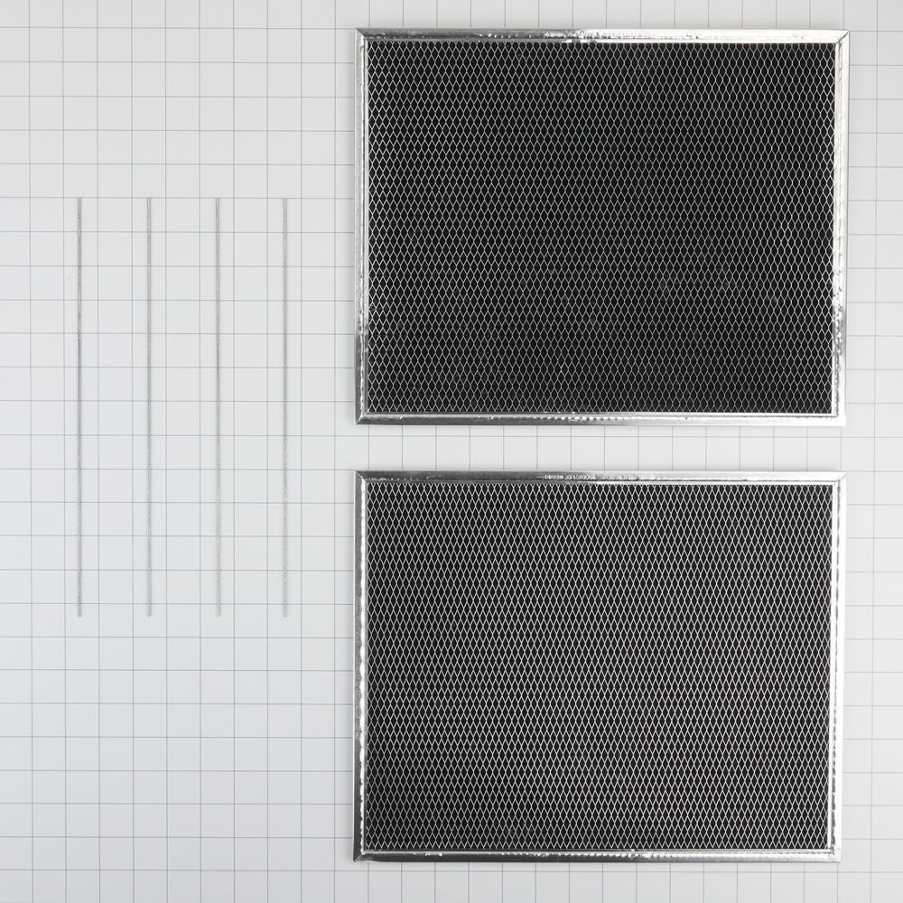 Whirlpool W11584494 Range Hood Filter Kit (Includes Two Charcoal Filters and Four Clips)