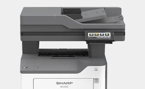 Sharp MXB468F MX-B468F Monochrome Multifunction Printer Prints up to 46 pages per minute , copy, scan, fax Maximum paper capacity of 2,300 sheets Exceptional Image Quality with 1,200 x 1,200 dpi print resolution