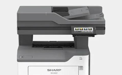 Sharp MXB468F MX-B468F Monochrome Multifunction Printer Prints up to 46 pages per minute , copy, scan, fax Maximum paper capacity of 2,300 sheets Exceptional Image Quality with 1,200 x 1,200 dpi print resolution