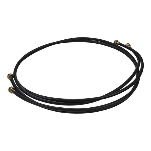 Kitchenaid 8212656RP 10' Black washing machine rubber fill hoses rated 1050 PSI with 2 female connections and built-in connectors - 2 Pack