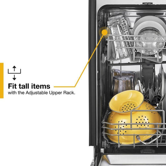 Whirlpool WDPS5118PW Small-Space Compact Dishwasher with Stainless Steel Tub