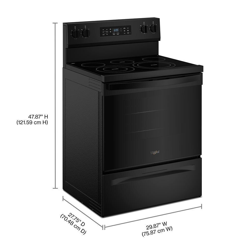 Whirlpool WFES5730SB 30-inch Electric Range with Air Cooking Technology