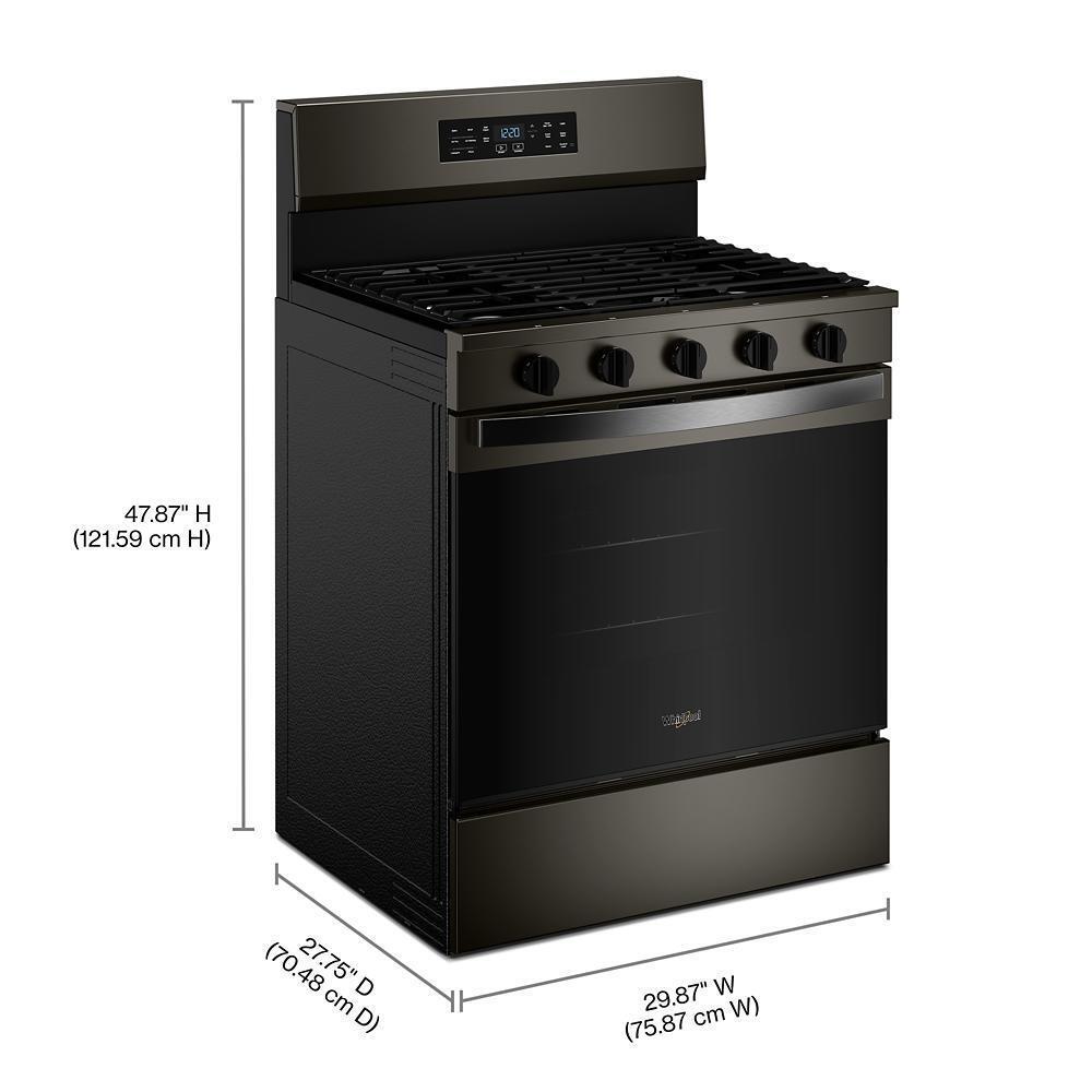 Whirlpool WFGS5730SV 30-inch Gas Range with Air Cooking Technology and EZ-2-Lift™ Hinged Grates