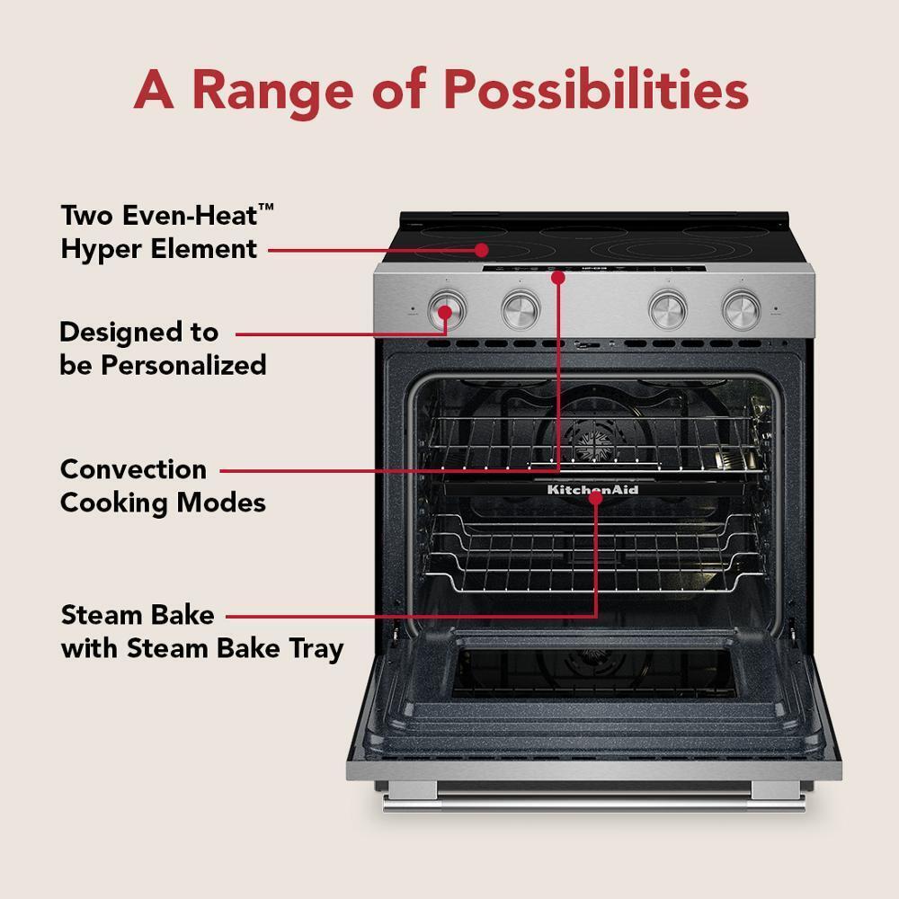 Kitchenaid KSES530SPS 5.3 Cu. Ft. Smart Slide-in Electric Range with Two Even-Heat™ Hyper Elements and Convection Cooking Modes