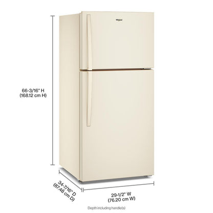 WRTX7419ST Whirlpool® 30-inch Wide Top Freezer Refrigerator with Total Coverage Cooling- 19 Cu. Ft.