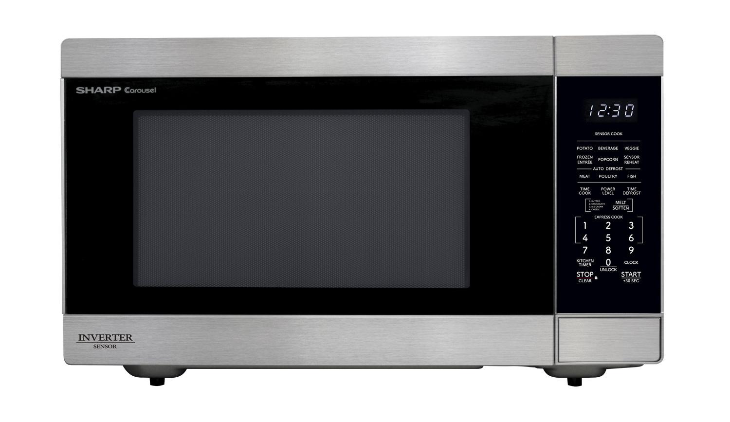 SMC2266KS Sharp 2.2 cu. ft. 1200W Stainless Steel Countertop Microwave Oven with Inverter Technology