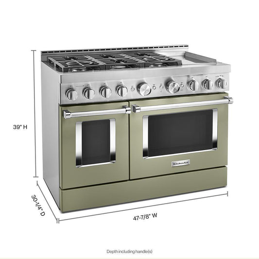 KFGC558JAV KitchenAid® 48'' Smart Commercial-Style Gas Range with Griddle