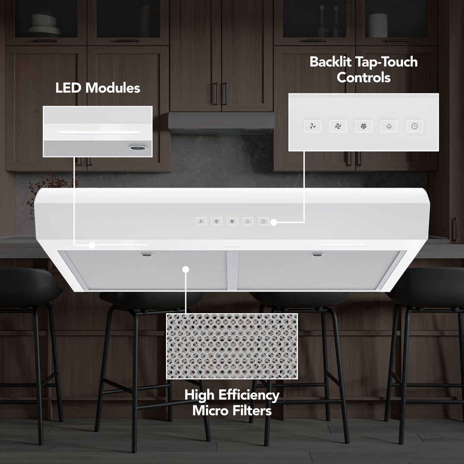 MTR2303WW Broan-NuTone 30-Inch Under Cabinet Range Hood, ENERGY STAR, 350 Max Blower CFM, White