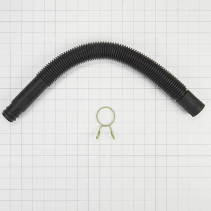 Kitchenaid 285702 21" Black corrugated top load washer drain hose with fittings & clamp (excludes Bravos-Cabrio) - 1 pack