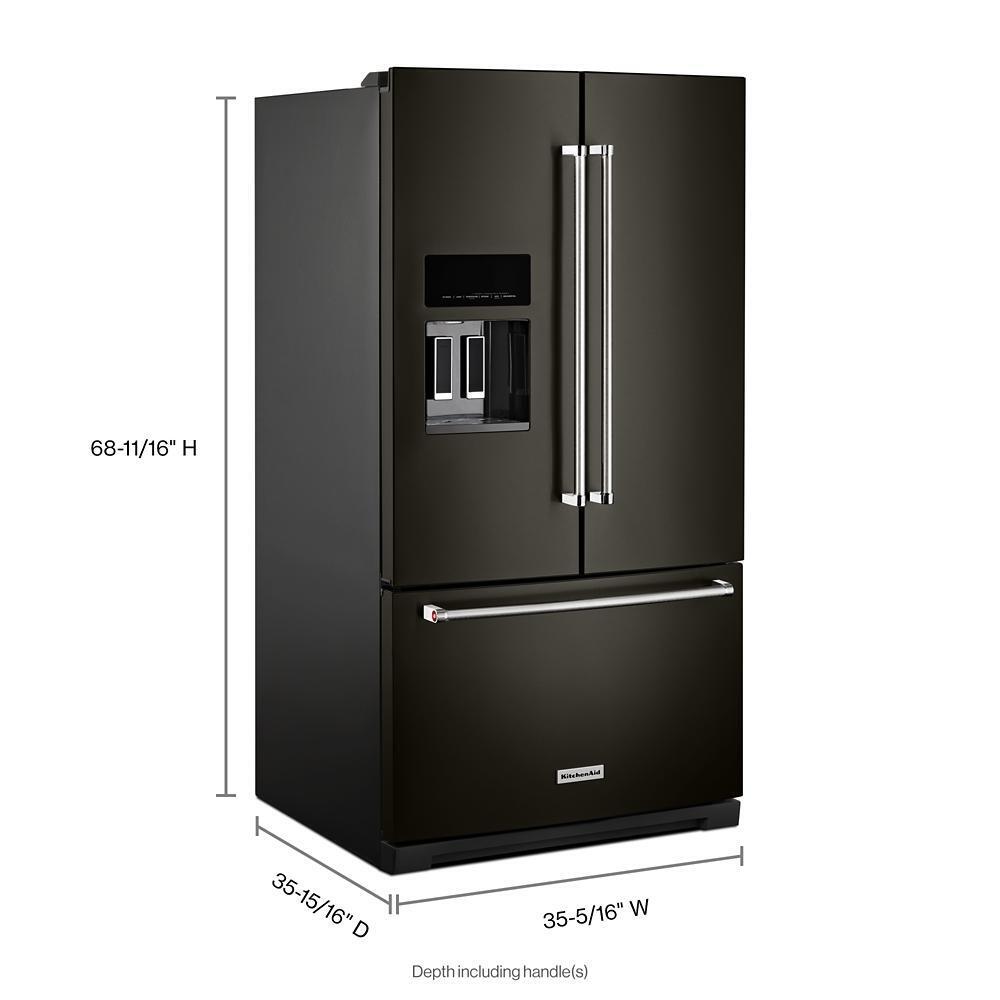 Kitchenaid KRFF577KBS 26.8 Cu. Ft. Standard-Depth French Door Refrigerator with Exterior Ice and Water Dispenser