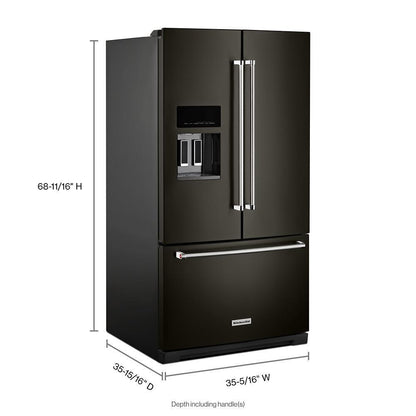 Kitchenaid KRFF577KBS 26.8 Cu. Ft. Standard-Depth French Door Refrigerator with Exterior Ice and Water Dispenser