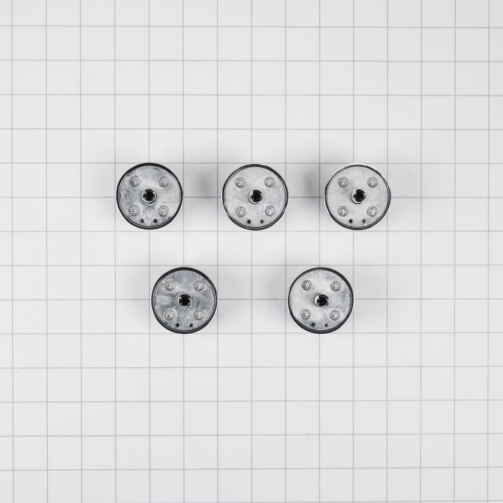 Whirlpool W10698166 Gas Cooktop Control Knob Kit (Set of 5) - Stainless Steel