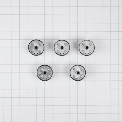 Whirlpool W10698166 Gas Cooktop Control Knob Kit (Set of 5) - Stainless Steel