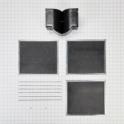 Maytag W11430940 Range Wall Hood Recirculation Kit - Silver (Includes Two Charcoal Filters, Four Rod-Style Clips, and One Deflector Damper)
