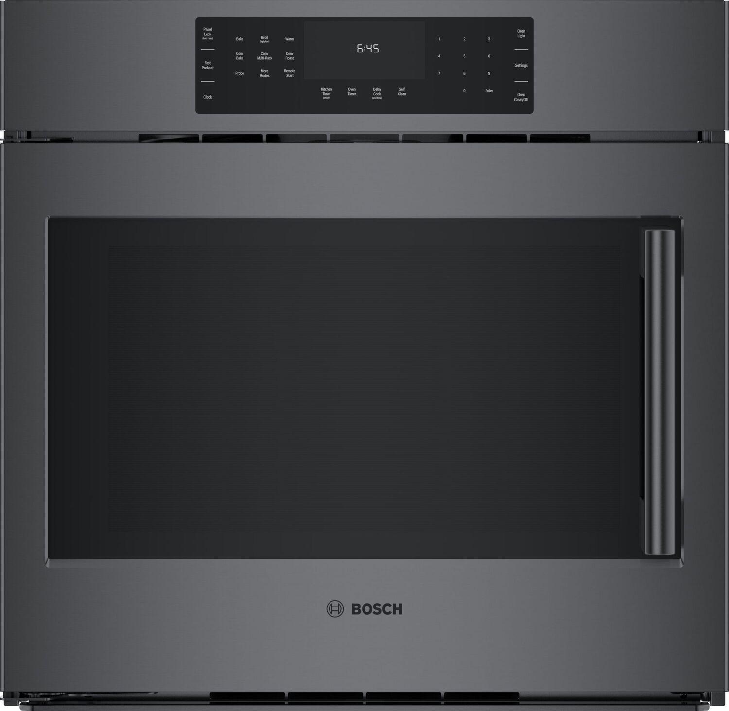 Bosch HBL8444LUC 800 Series Single Wall Oven 30" Left SideOpening Door, Black Stainless Steel