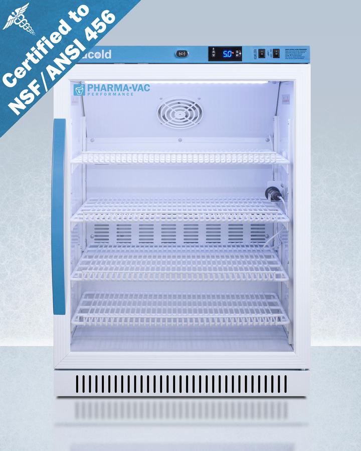 Summit ARG6PV456 6 CU.FT. ADA Height Vaccine Refrigerator, Certified To Nsf/ansi 456 Vaccine Storage Standard