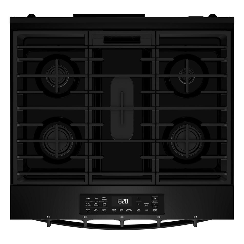 Whirlpool WSGS5030SB 30-inch Gas Smart Range with Air Cooking Technology