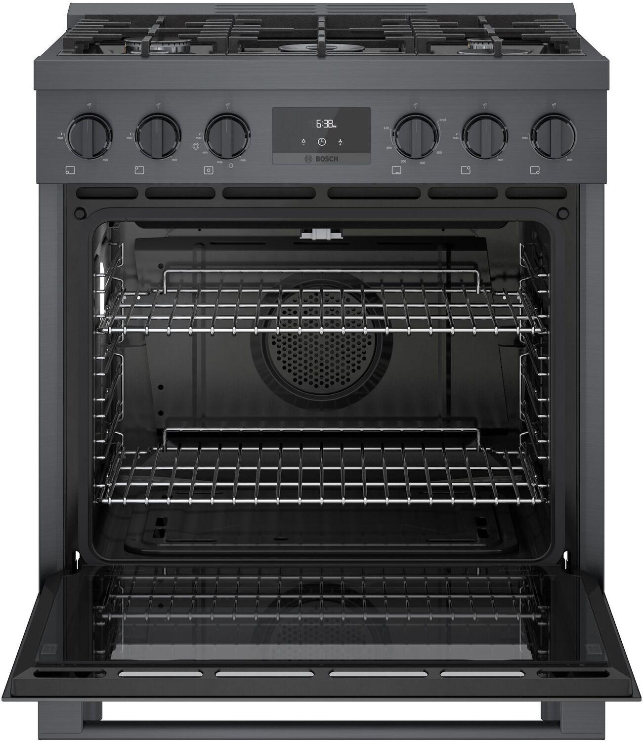 Bosch HGS8045UC 800 Series Gas Freestanding Range 30" Black Stainless Steel